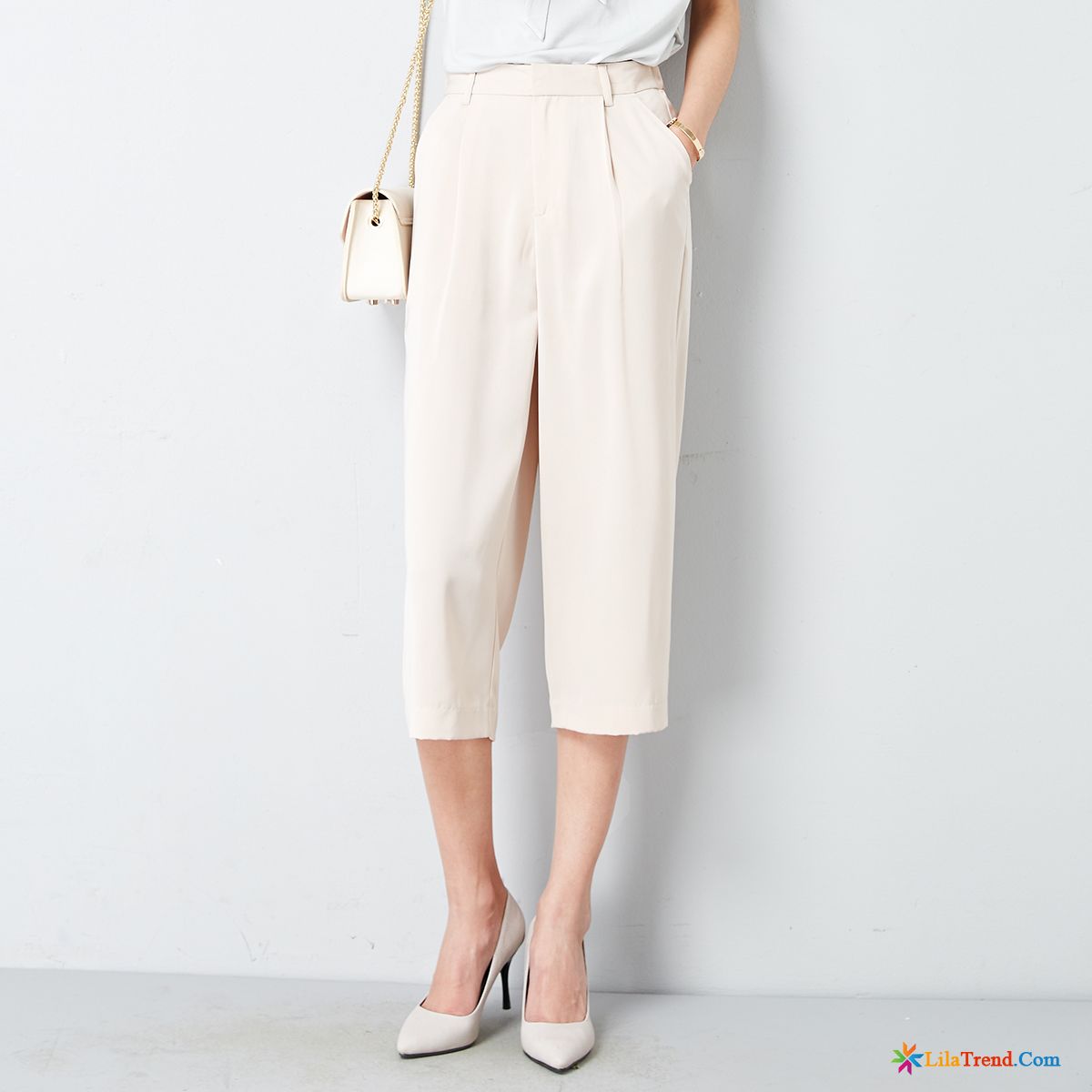 Chino Hose Frauen Freizeit Damen Baumwolle Geschnittene Hose Sommer