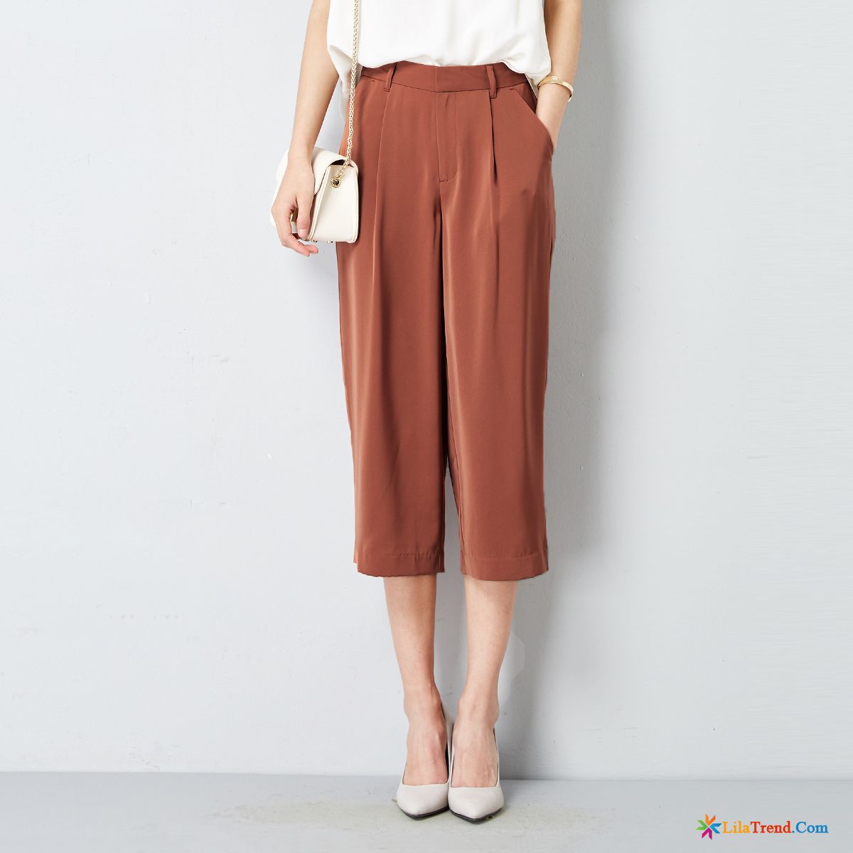 Chino Hose Frauen Freizeit Damen Baumwolle Geschnittene Hose Sommer