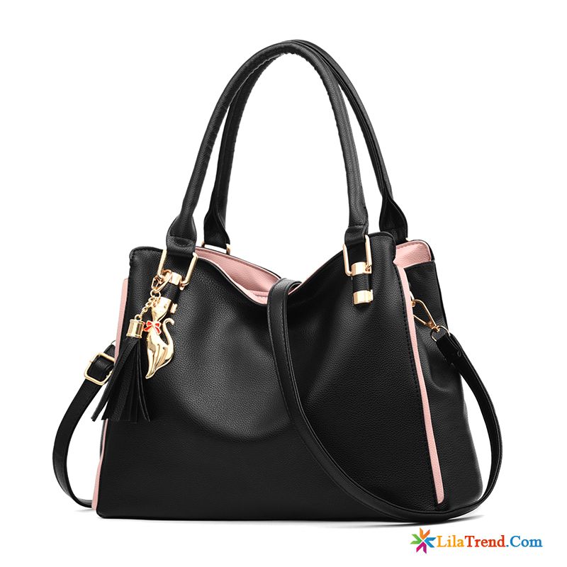 Handtasche Schwarz Damen Mama Mittleren Alters Das Neue Rosa Weiche Haut Günstig