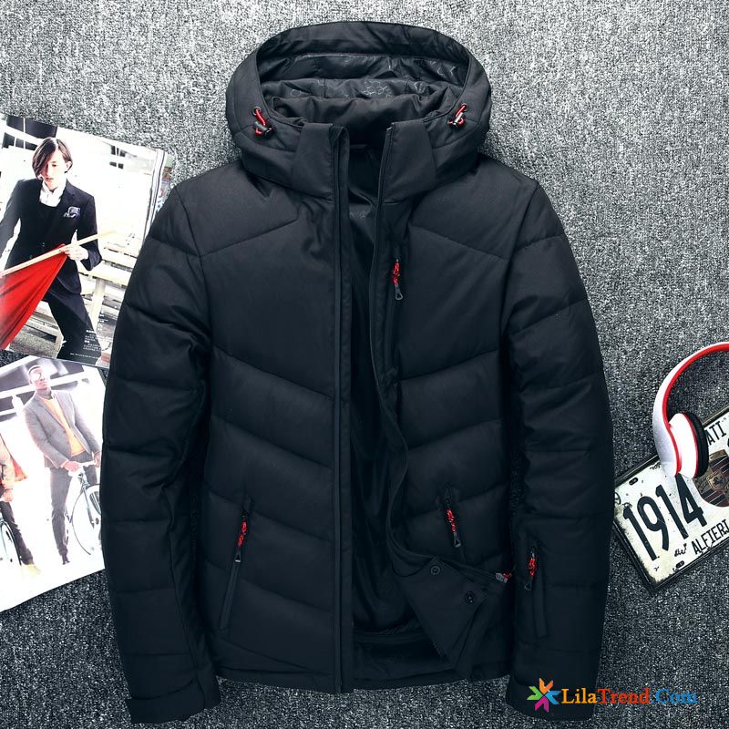 Weiße Jacke Herren Kleider Kurzer Absatz Teenager Daunenjacke Neu